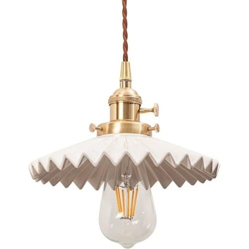 Nordic Loft Style Edison Industrial Vintage LED Pendant Light Fixtures Antique Copper Ceramic Hanging Lamp Home Lighting