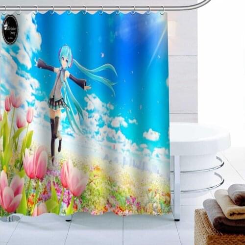 Tulips Custom Shower Curtain 3D Waterproof Polyester Fabric Bath Curtain High Defintion Printing 12 Hooks For The Bathroom