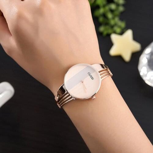 Cussi ladies watch hollow quartz fashion watch personality steel band bracelet simple ladies watch