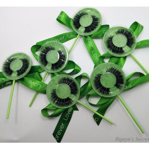 10 Pairs/Lot Fashion Women Lollipop False eyelashes makeup Full Strip Eyelashes 3D Mink can customize Private Logo Label color