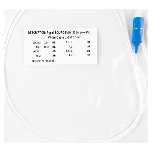 10PCS SC UPC Single mode fiber optic Pigtail 2M 9/125 Single Mode Optical fiber pigtail 0.9mm PVC Jacket