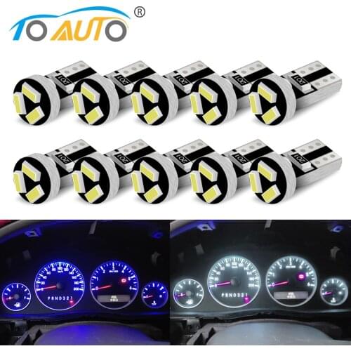 10pcs T5 Led Bulb W3W 74 286 W1.2W Auto Car Dashboard Lights Car Auto Side Wedge Light Lamp 3smd 3014 Instrument Cluster Lights