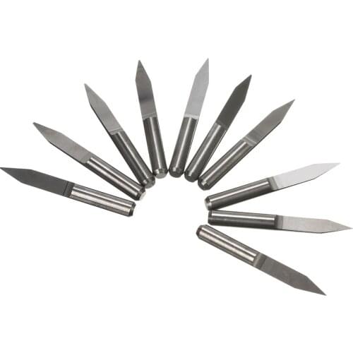 10Pcs V-shape Flat bottom Carbide PCB Engraving Bits 3.175mm Shank CNC Router Tool 30 Degree Tip 0.1/0.2/0.3/0.4/0.5mm