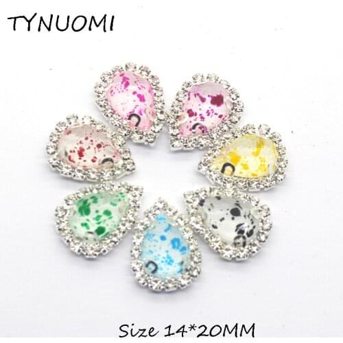 10Pcs New 20 x 14MM Water Drop With Hole Flat Bottom Rhinestone Buttons, DIY Hand-Sewn Garments to Embellish Home Decora