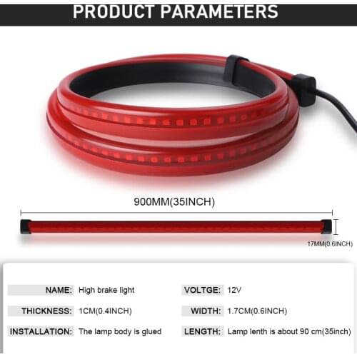 126 LED Car Light Bar Strip Tail Flow Brake Light Multi-mode High-position DRL Drive light Signal Light 90cm 12V
