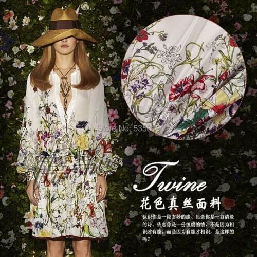 2018 silk crepe de chine white silks fabric one-piece dress shirt shenp 100% mulberry silk clothes silk fabric