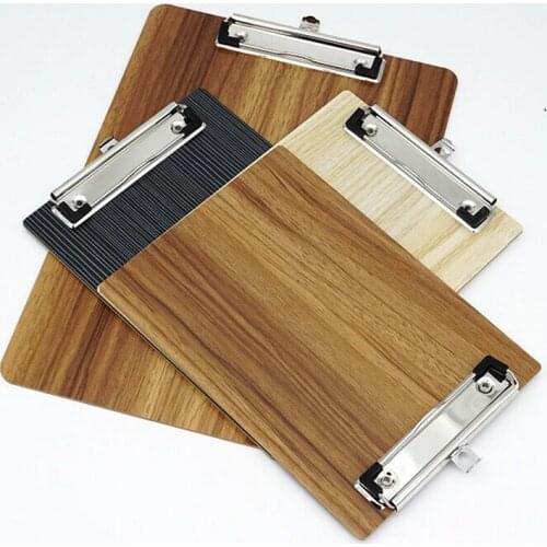 A5 Office School Restaurant Hotel Note Sheet Pads With Hanging Hole Metal Clip For Documents Firm Wooden Clipboard