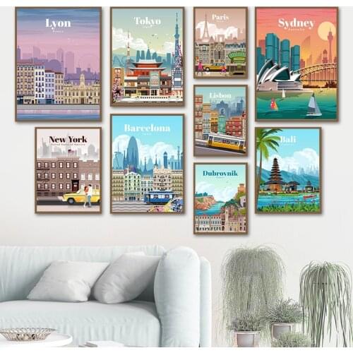 Diy Diamond Painting City Landscape Barcelona Paris Tokyo Sydney Square Diamond Embroidery Rhinestone Mosaic Living Room Decor