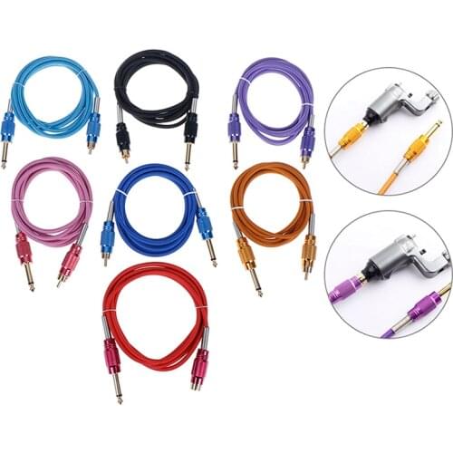 Soft Copper Wire Tattoo Power Supply 1.8M Silicone Braided Tattoo Machine Clip Cord Cable Tattoo Gun Tool Accessory 7 Colour