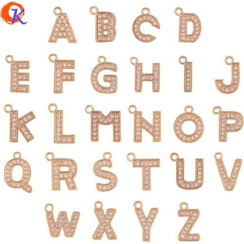 Cordial Design 20Pcs Jewelry Accessories/CZ Charms/DIY Parts/Genuine Gold Plating/Letter Shape/Hand Made/Pendant/Earrings Making