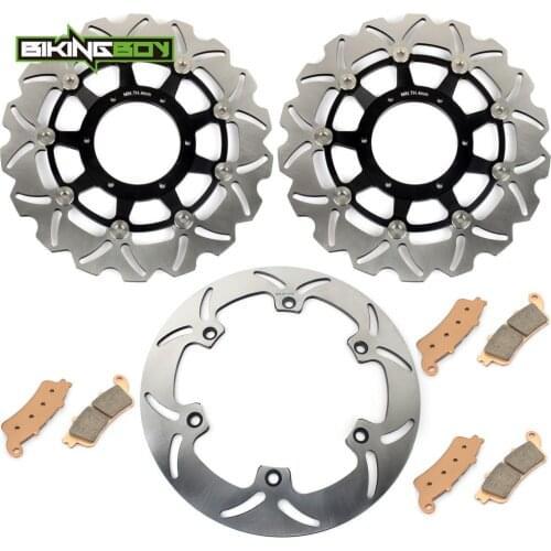 BIKINGBOY Front Rear Brake Disks Discs Rotors Pads For Honda VTX 1800 R 2002-2007 VTX 1800 C 02 03 04 05 06 07 08 C1 C2 C3 Set