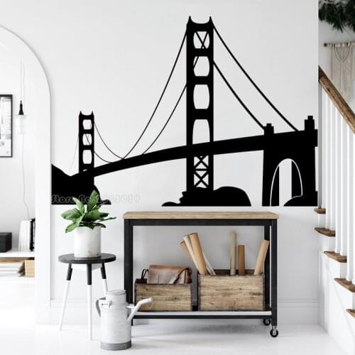 Travel Landmarks USA San Francisco Golden Gate Bridge Wall Decals Modern Home Decor For Living Room Vinyl Wall Stickers LL2580