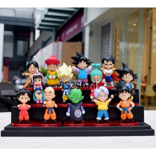 Dragon Ball Z Son Goku Trunks Vegeta Bulma Upa Action Figures Kulilin Pan Piccolo Chichi Anime Figurines Kids Toys Brinquedos