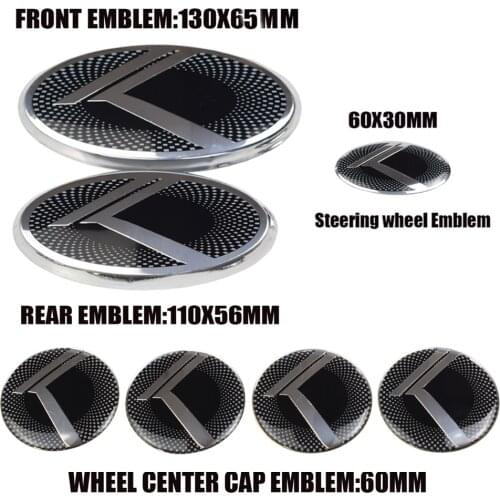 3/7 pcs Car Trunk Emblem 3D Sticker K Logo Front Grill Rear Badge For KIA K5 2011-2013 Optima Forte 2009-2014 Senda