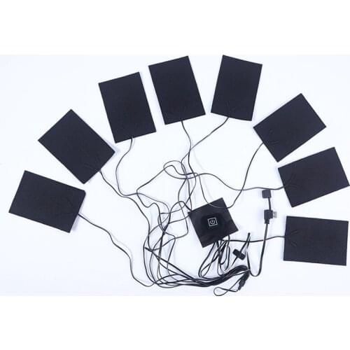 USB Thermal Heated Pad Body Warmer Electric Vest Heater Warm Cloth Jacket Winter 8pcs/lot Thermal Heating Pad Accessories