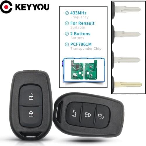 KEYYOU 2/3 Buttons Remote Key 434MHZ With 4A PCF7961M Chip For Renault Sandero Dacia Logan 2 Stepway Clio4 Duster 2016