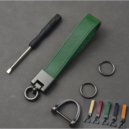 Leather Keychain, Top Layer Cowhide Vegetable Tanned Tree Paste, Car Key Strap Small Gift