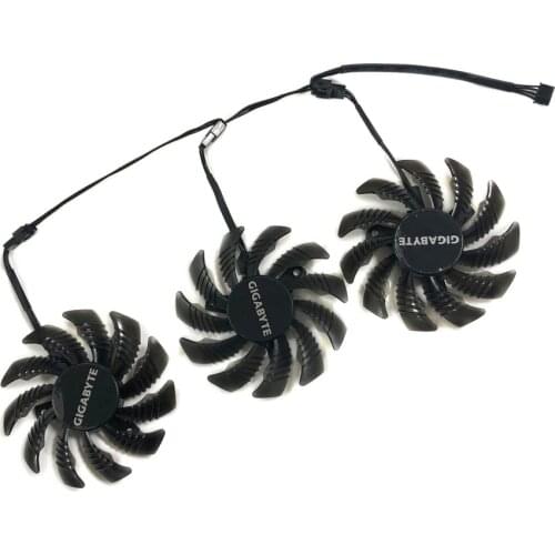 3Pcs/Set 75MM T128010SU Video RX 5600 5700 XT GPU Cooler For GIGABYTE RX5700/5600-XT Graphics Cards Fans As Replacement