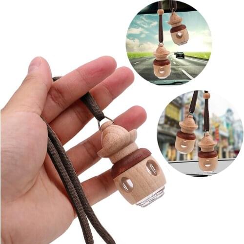 LEEPEE For Essential Oils Diffuser Rearview Mirror Ornament Car Hanging Perfume Bottle Air Freshener Empty Glass Bottle