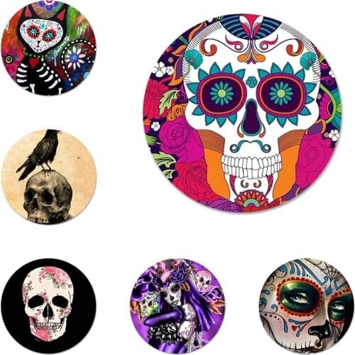 Mexican Skull Girl tattooed Art Badge Brooch Pin Accessories For Clothes Backpack Decoration gift
