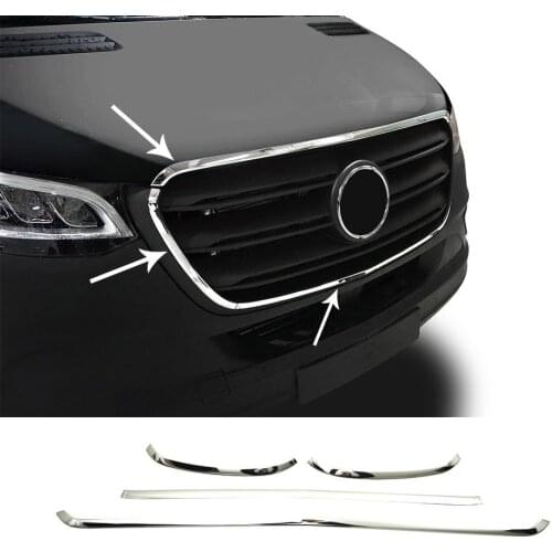 Mercedes Sprinter W907 Chrome Front Grille Frame 4 Piece Stainless Steel Van (2018-)