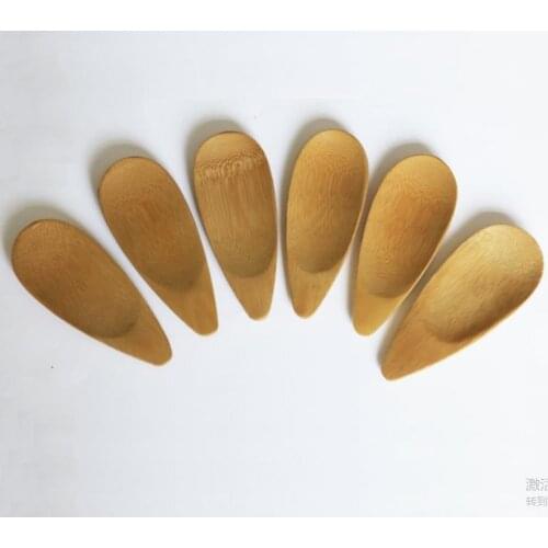 Cute Melon seed shape Drop-shaped Mini Bamboo Tea Scoops Kung Fu Tea Spoon Black Green Tea Shovel Gift For Friends SN589