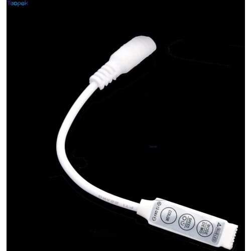 Mini 3 Keys RGB Led Controller Dimmer With DC Female Plug For 3528 5050 RGB LED Strip 20pcs/lot