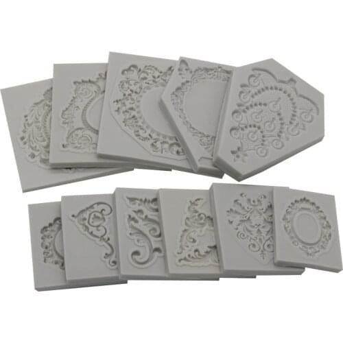 Many retro border photo frame molds hollowed out relief sugar decoration baking mould