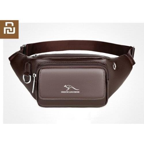 Fashion Genuine Leather Waist Bag Men Crossbody Bag Luxury Chest Bag Business Crossbody Bag