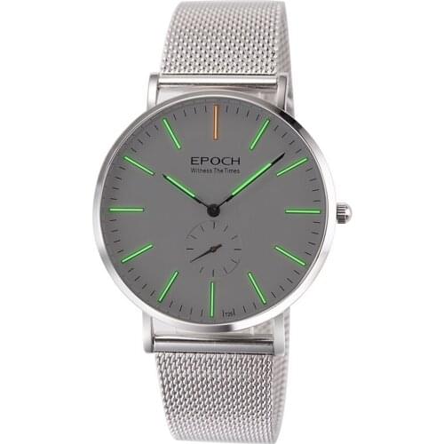EPOCH Mens Watches Luxury Men Tritium Watch Fashion Quartz Wristwatch Ultrathin T25 Luminous 50m Waterproof Sapphire Mirror