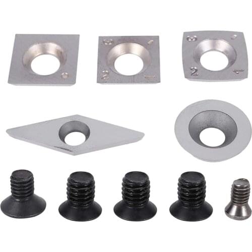 5Pcs Turning Carbide Cutter Inserts Combination Set for Wood Turning Working Lathe Tool with Screw