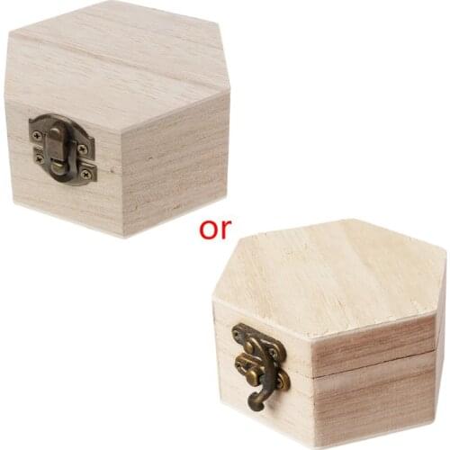Natural Wood Box Unfinished Plain Wooden Jewelry Storage Pencil Case DIY Craft 85LB