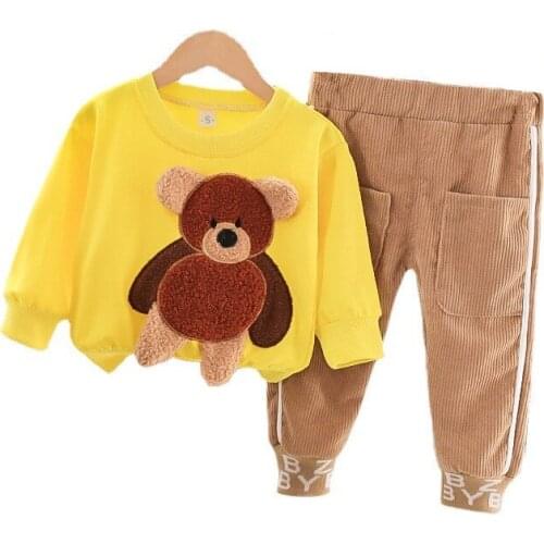 New Spring Autumn Baby Girls Clothes Suit Children Boys Fashion T-Shirt Pants 2Pcs/Sets Toddler Casual Clothing Kids Tracksuits