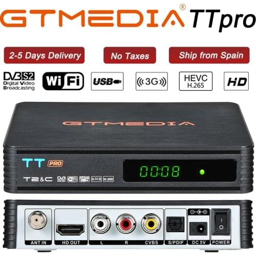 DVB-T2/T Receiver GTMEDIA TT PRO TV Box HD Digital TV Tuner DVB T2/C H.264 Terrestrial TV Receiver DVB-T TV BOX Decoder Tuner