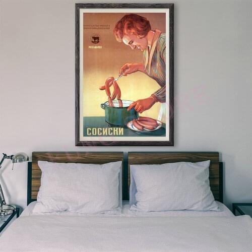 RE160 Retro Russian Style Painting Commercial Publicity 132 Custom Silk Poster Home Deco Wall Art Christmas Gift