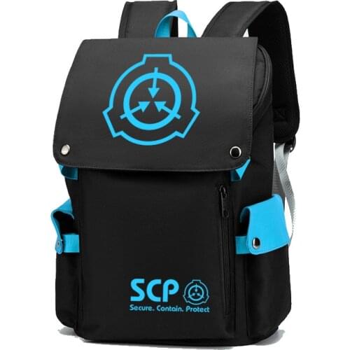 Game SCP Backpack USB Port Book bag Zipper Rucksack Student School Computer Bag For Boys Girls Travel Black Gifts