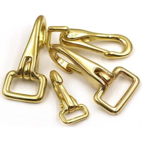 Solid Brass D Ring Lobster Claw Clasps Buckle Halter Snap Hook Webbing Strapping Pet Collar Belt Learther Craft Accessories