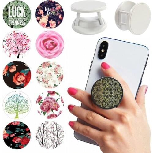 Universal APPLE Popped Phone Holder попсокет Flower Pattern Smartphone Hot pocket socket Desk Stand Hand Finger Phones Ring Grip