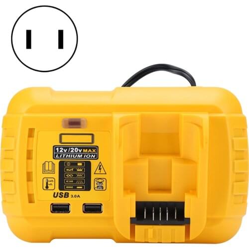 Battery Charger For DW Replacement 10.8V 12V 18V 20V New Lithium‑Ion Battery Charger (AU/US/UK/EU Plug)Yellow