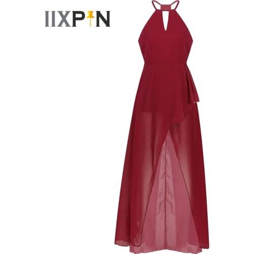 Womens Sexy Dresses Halter Sleeveless Deep V Hollow Out Front High-low Hem Party Dress Vestidos De Festa Wedding Elegant Dress