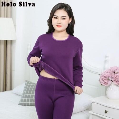 Plus Size X-5XL Couple Keep Warm Pajamas Suit Winter Thermal Underwear Casual Lovers Body-shaping Long Johns Tops Bottom Clothes