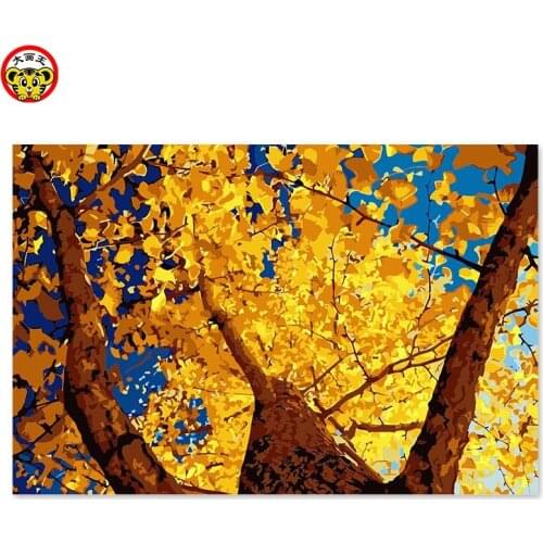 Painting by numbers art paint by number The autumn leaves tree heaven diy oil decorative painting painted their coloring