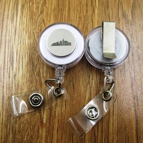 Indianapolis ID Badge Reel gift for him/her friend family retractable recoil id badge holder work fun