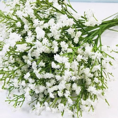 1 Piece White Babies Breath Flower Gypsophila Single Bouquet Full Of Stars Starry Fake Flowers Wedding Bouquet Holding Flowers