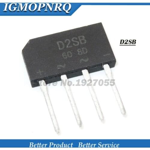 10pcs D2SB60 ZIP-4 D2SB 600v2a sb60 Heap display flat bridge rectifier bridge rectifier bridge new