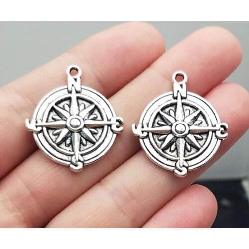 10pcs/lot--29x25mm, Antique Silver plated Compass charms ,DIY supplies, Jewelry accessories