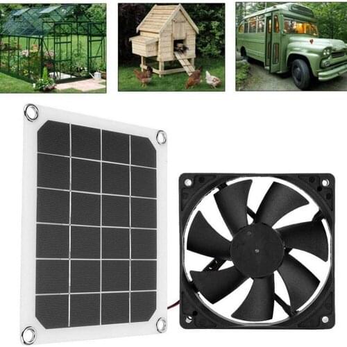 10W 40W 100W 12V Solar Exhaust Fan 6 Inch Mini Ventilator Air Extractor for Dog Chicken House Greenhouse RV Car Fan Charger