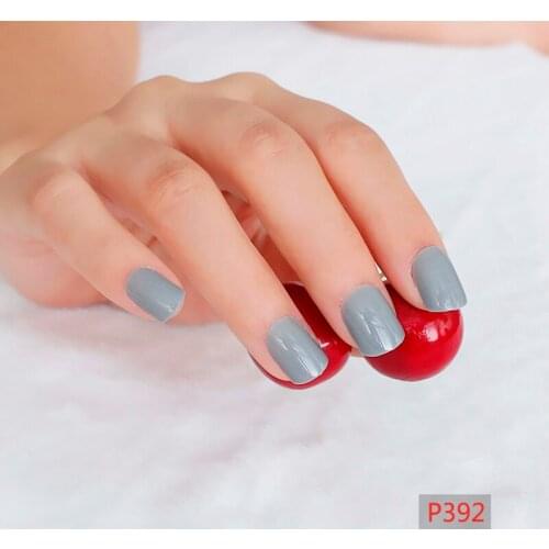 2021 24pcs New fashion solid color candy nails Short flat head g P392