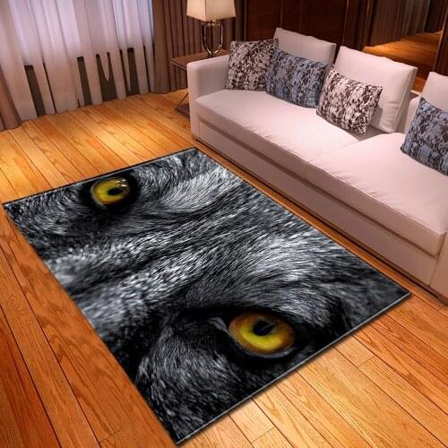 3D Cartoon Animal Wolf Pattern Carpets for Living Room Bedroom Area Rugs Kids Room Play Carpet Children Crawl Antiskid Floor Mat