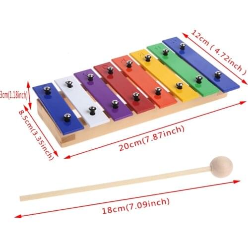 8 Notes Wooden Children Kid Xylophone Glockenspiel Musical Instrument Music Toy Y4UD